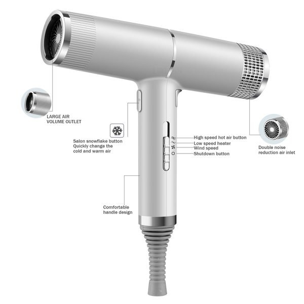 Salon Ionic Custom Hairdryer Hair Super Wind Quiet Blow Dryer Electric Hair Dryer - Image 3