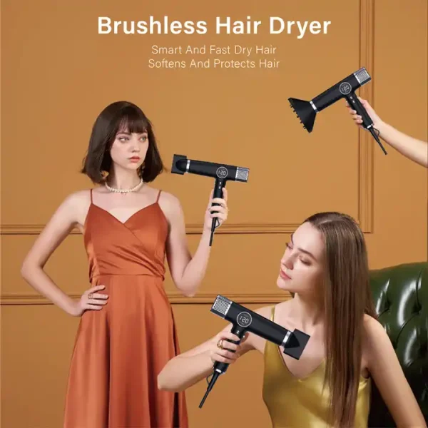 One Step High Speed Professional Hair Dryer Hair Blow Dryer Brushless Hair Dryer - Image 2