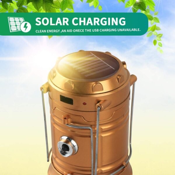 LED Camping Lantern, Solar and Rechargeable Lantern Flashlight Collapsible and Portable Light for Daily/Camp/Hiking/Night Fishing/Emergency/Hurricanes/Storm(1 Pack)