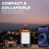 2-Pack Folding Solar Camping Lantern Flashlights, Mini Collapsible USB Rechargeable Waterproof Hanging Light Power Bank for Camping Hurricanes Emergency Power Outages Indoor Outdoor