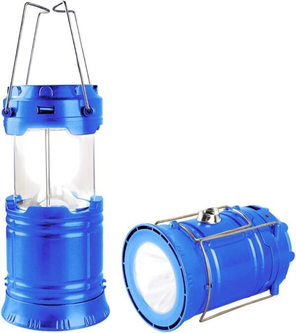 LED Camping Lantern, Solar and Rechargeable Lantern Flashlight Collapsible and Portable Light for Daily/Camp/Hiking/Night Fishing/Emergency/Hurricanes/Storm(1 Pack)