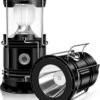 4-Pack Solar Camping Lantern, Collapsible LED Solar USB Rechargeable Lantern Flashlight Emergency Hanging Lights for Camping Hurricanes Power Outages Indoor Outdoor