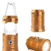 LED Camping Lantern, Solar and Rechargeable Lantern Flashlight Collapsible and Portable Light for Daily/Camp/Hiking/Night Fishing/Emergency/Hurricanes/Storm(1 Pack)