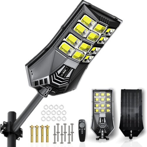 3 CCT in One Solar Street Light, 240000 LM LED, Radar/Motion Sensor, Waterproof - for Driveway, Garden, Backyard