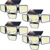 Solar Outdoor Lights - 3000LM 188 LED Motion Sensor Outdoor Lights, 4 Heads Security Light,IP65 Waterproof, Easy Install,270°Wide Angle Flood Wall Light with 3 Modes for Backyard Yard (2 Pack)