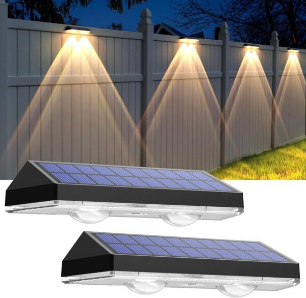 Solar Fence Lights Outdoor - 2700/4000/6000K 3 Mode, Waterproof LED, Fence Light Solar Powered for Outside, Backyard/Railing/Step/Patio/Wall and Home Improvement(8 Pack)