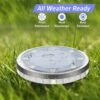 Solar Ground Lights Outdoor 12 Pack Waterproof Upgraded Flat Solar Garden Lights with 4 Side Light Stainless Steel Solar Powered Disc Light for Walkway Pathway Landscape Lawn Yard - Cool White