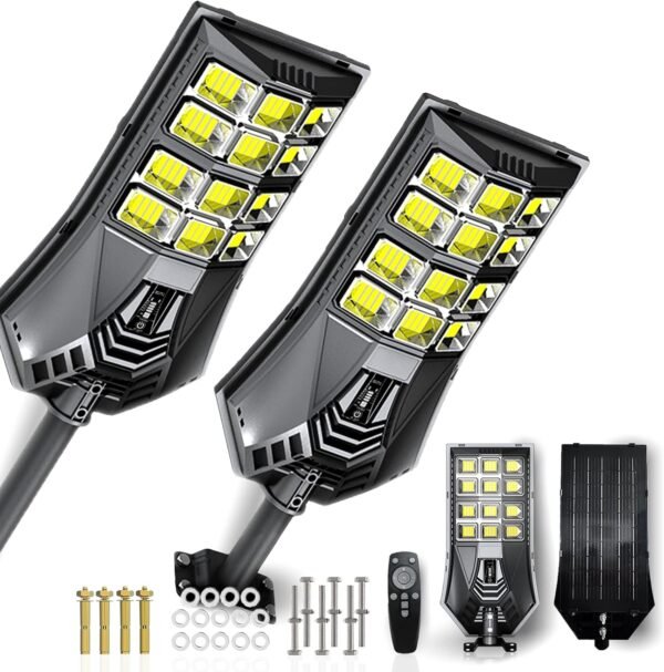 3 CCT in One Solar Street Light, 240000 LM LED, Radar/Motion Sensor, Waterproof - for Driveway, Garden, Backyard