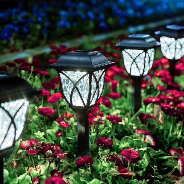 Solar Lights Outdoor Waterproof, 6 Pack LED Solar Garden Lights, Outdoor Decorations, Garden Decor for Yard, Patio, Landscape, Planter, Walkway (Warm White)