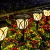 Solar Lights Outdoor Waterproof, 6 Pack LED Solar Garden Lights, Outdoor Decorations, Garden Decor for Yard, Patio, Landscape, Planter, Walkway (Warm White)