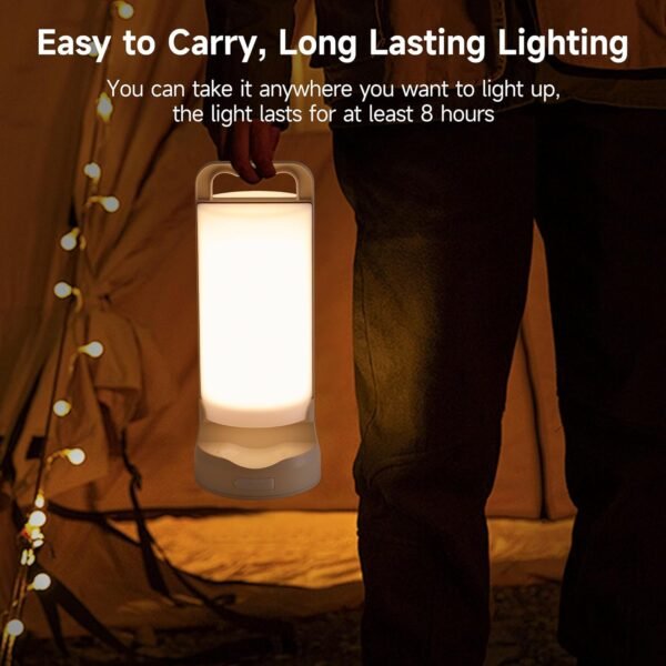 Camping Lantern LED Solar Lights, Rechargeable Waterproof Outdoor Camping Essentials, Dimmable Lanterns for Power Outages, Camp Gear, Emergency, Indoor