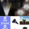 Solar Ground Lights Outdoor 12 Pack Waterproof Upgraded Flat Solar Garden Lights with 4 Side Light Stainless Steel Solar Powered Disc Light for Walkway Pathway Landscape Lawn Yard - Cool White