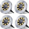 Solar Ground Lights, Waterproof Solar Garden Lights, Upgraded Outdoor Garden Waterproof Bright in-Ground Light, Landscape Lighting for Pathway,Yard,Deck,Lawn,Patio,Walkway (12 Pack Warm Light)