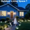 Mini Solar Ground Lights 16 Pack Outdoor IP65 Waterproof Solar Flat Garden Light Solor Powered Disc Pathway Lights for Outside Walkway Yard Landscape Patio Lawn Driveway-Cool White