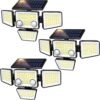 Solar Outdoor Lights - 3000LM 188 LED Motion Sensor Outdoor Lights, 4 Heads Security Light,IP65 Waterproof, Easy Install,270°Wide Angle Flood Wall Light with 3 Modes for Backyard Yard (2 Pack)