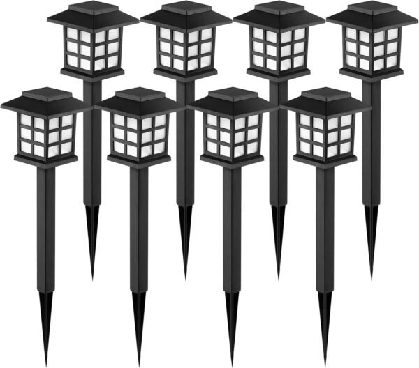 Solar Outdoor Lights,12 Pack LED Solar Lights Outdoor Waterproof, Solar Walkway Lights Maintain 10 Hours of Lighting for Your Garden, Landscape, Path, Yard, Patio, Driveway
