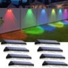 Solar Fence Lights Outdoor - 2700/4000/6000K 3 Mode, Waterproof LED, Fence Light Solar Powered for Outside, Backyard/Railing/Step/Patio/Wall and Home Improvement(8 Pack)