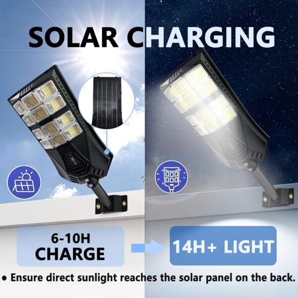 3 CCT in One Solar Street Light, 240000 LM LED, Radar/Motion Sensor, Waterproof - for Driveway, Garden, Backyard