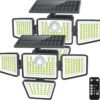 2500LM Solar Lights Outdoor with Motion Sensor,3 Head 270° Wide Angle Street Area Lights, IP65 Waterproof Security Lighting with 3 Modes(Non-Remote,2 Pcs)