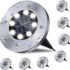Solar Ground Lights, Waterproof Solar Garden Lights, Upgraded Outdoor Garden Waterproof Bright in-Ground Light, Landscape Lighting for Pathway,Yard,Deck,Lawn,Patio,Walkway (12 Pack Warm Light)