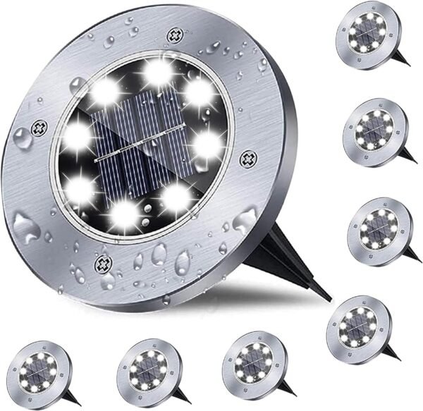 Solar Ground Lights, Waterproof Solar Garden Lights, Upgraded Outdoor Garden Waterproof Bright in-Ground Light, Landscape Lighting for Pathway,Yard,Deck,Lawn,Patio,Walkway (12 Pack Warm Light)