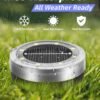 Mini Solar Ground Lights 16 Pack Outdoor IP65 Waterproof Solar Flat Garden Light Solor Powered Disc Pathway Lights for Outside Walkway Yard Landscape Patio Lawn Driveway-Cool White