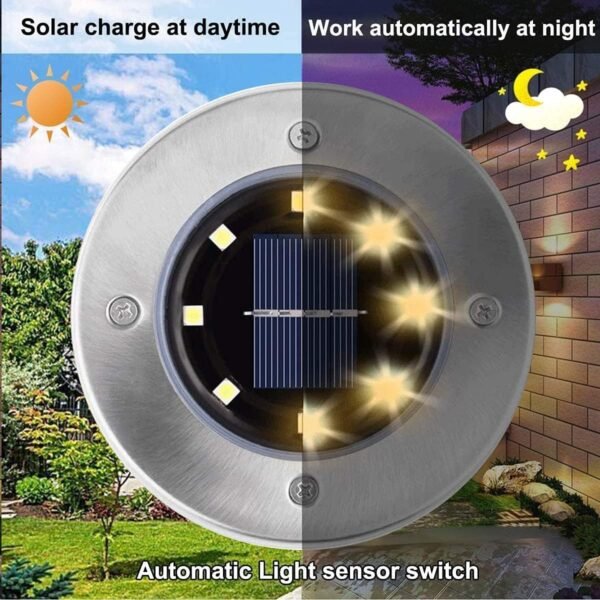Solar Ground Lights, Waterproof Solar Garden Lights, Upgraded Outdoor Garden Waterproof Bright in-Ground Light, Landscape Lighting for Pathway,Yard,Deck,Lawn,Patio,Walkway (12 Pack Warm Light)
