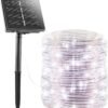 Solar Rope Lights, 39FT 100LED Outdoor Solar String Lights, IP65 Waterproof Solar Powered Fairy Lights with 8 Lighting Modes for Party Garden Yard Home Holiday Tree Decoration, Warm White