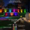 Solar Ground Lights with Remote Control 50ft,IP67 Waterproof Solar Garden 15 Multi Color Lights,RGBYW Solar Powered Outdoor Landscape Lighting for Pathway,Yard,Deck,Lawn,Patio,Walkway,Poolside,10 Pack