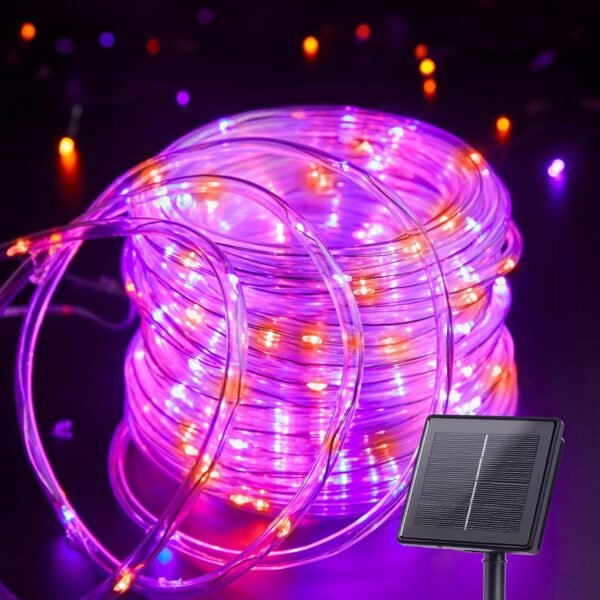Solar Rope Lights, 39FT 100LED Outdoor Solar String Lights, IP65 Waterproof Solar Powered Fairy Lights with 8 Lighting Modes for Party Garden Yard Home Holiday Tree Decoration, Warm White