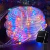 Solar Rope Lights, 39FT 100LED Outdoor Solar String Lights, IP65 Waterproof Solar Powered Fairy Lights with 8 Lighting Modes for Party Garden Yard Home Holiday Tree Decoration, Warm White