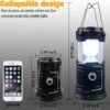 2-Pack Collapsible Camping Lantern Solar USB Rechargeable Portable Lightweight Waterproof LED Flashlight Survival Kits for Indoor Outdoor Home Emergency Light Power Outages Hiking Hurricane