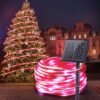 Solar Rope Lights, 39FT 100LED Outdoor Solar String Lights, IP65 Waterproof Solar Powered Fairy Lights with 8 Lighting Modes for Party Garden Yard Home Holiday Tree Decoration, Warm White