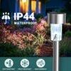 Solar Lights Outdoor Waterproof, 12 Pack, Stainless Steel LED Solar Garden Lights for Patio, Lawn, Yard and Landscape, Cold White