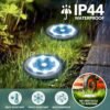 Mini Solar Ground Lights, 10 Pack Solar Lights Outdoor Waterproof, Pathway Lights Solar Powered, Solar Garden Light, Landscape Lighting for Yard Driveway Walkway (Cool White)