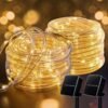 Solar Rope Lights, 39FT 100LED Outdoor Solar String Lights, IP65 Waterproof Solar Powered Fairy Lights with 8 Lighting Modes for Party Garden Yard Home Holiday Tree Decoration, Warm White