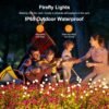 Solar Lights Outdoor(4 Pack, 32 LEDs), Solar Garden Lights, Outdoor Decorations, Firefly Light for Patio Decor, Big Bulb, Unique Gifts for Women, Gifts for Grandma