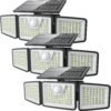 2500LM Solar Lights Outdoor with Motion Sensor,3 Head 270° Wide Angle Street Area Lights, IP65 Waterproof Security Lighting with 3 Modes(Non-Remote,2 Pcs)