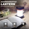 2-Pack Folding Solar Camping Lantern Flashlights, Mini Collapsible USB Rechargeable Waterproof Hanging Light Power Bank for Camping Hurricanes Emergency Power Outages Indoor Outdoor