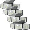 2500LM Solar Lights Outdoor with Motion Sensor,3 Head 270° Wide Angle Street Area Lights, IP65 Waterproof Security Lighting with 3 Modes(Non-Remote,2 Pcs)