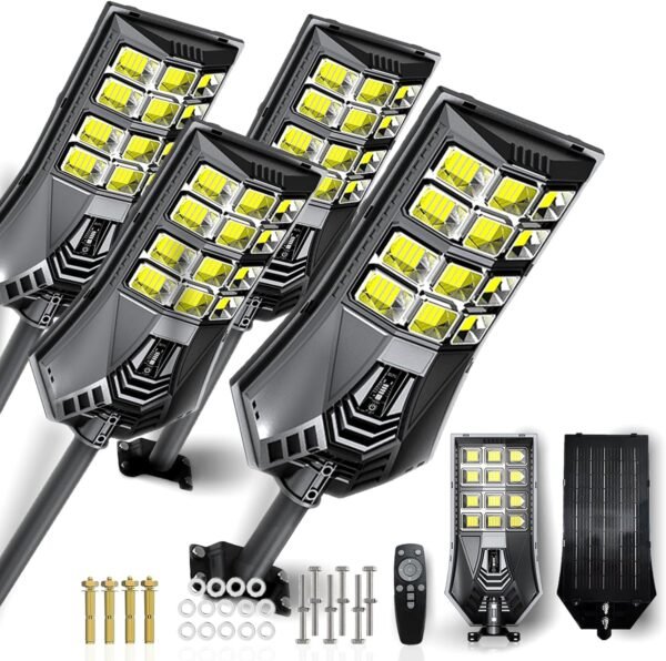 3 CCT in One Solar Street Light, 240000 LM LED, Radar/Motion Sensor, Waterproof - for Driveway, Garden, Backyard