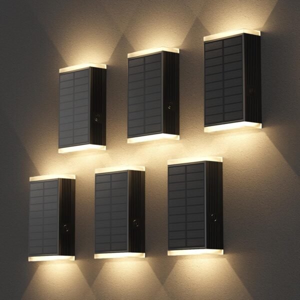 Solar Wall Light Outdoor,3000/4000/6000K 3 Modes Dusk to Dawn Lighting Wall Sconce IP67 Waterproof Up and Down Solar Lights Outdoor for House, Garage, Porch,Doorway (2 Pack)