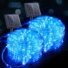Solar Rope Lights, 39FT 100LED Outdoor Solar String Lights, IP65 Waterproof Solar Powered Fairy Lights with 8 Lighting Modes for Party Garden Yard Home Holiday Tree Decoration, Warm White