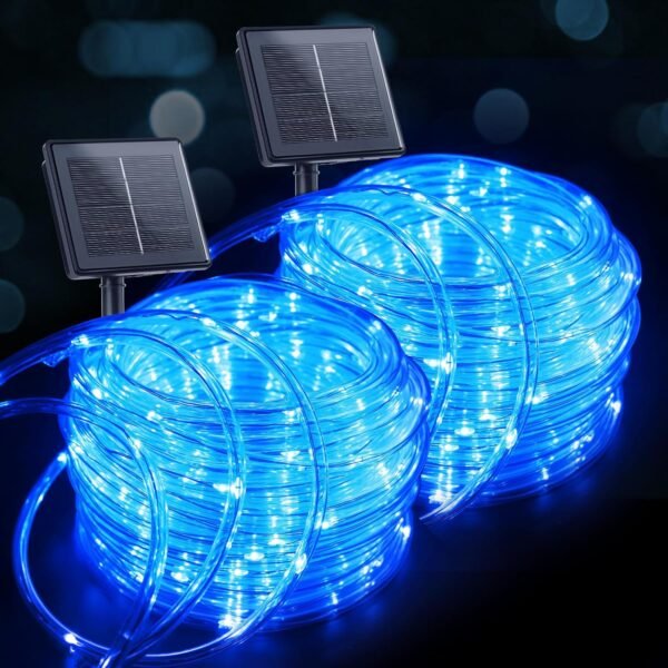 Solar Rope Lights, 39FT 100LED Outdoor Solar String Lights, IP65 Waterproof Solar Powered Fairy Lights with 8 Lighting Modes for Party Garden Yard Home Holiday Tree Decoration, Warm White