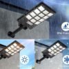 Solar Lights Outdoor for Outside, IP66 Waterproof Solar Street Lights Outdoor with Motion Sensor & Dusk to Dawn, 6500K Security Flood Light for Yard Garden with Remote Control - 4PACK