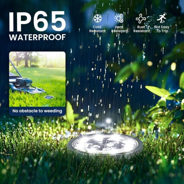 10 Pack Solar Ground Lights Outdoor Waterproof, Solar Powered Pathway Lights, Landscape Lighting for Garden Walkway Driveway Backyard Decor (Cool White)