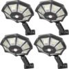Solar Lights Outdoor, 168LED 6500K Flood Light Dusk to Dawn, 8 Sides Solar Outdoor Lights with Motion Sensor, IP66 Waterproof Solar Street Lights Outdoor for Yard, Pools(2 Pack)
