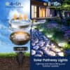 10 Pack Solar Ground Lights Outdoor Waterproof, Solar Powered Pathway Lights, Landscape Lighting for Garden Walkway Driveway Backyard Decor (Cool White)