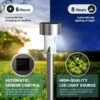 Solar Lights Outdoor Waterproof, 12 Pack, Stainless Steel LED Solar Garden Lights for Patio, Lawn, Yard and Landscape, Cold White