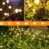 Solar Lights Outdoor(4 Pack, 32 LEDs), Solar Garden Lights, Outdoor Decorations, Firefly Light for Patio Decor, Big Bulb, Unique Gifts for Women, Gifts for Grandma